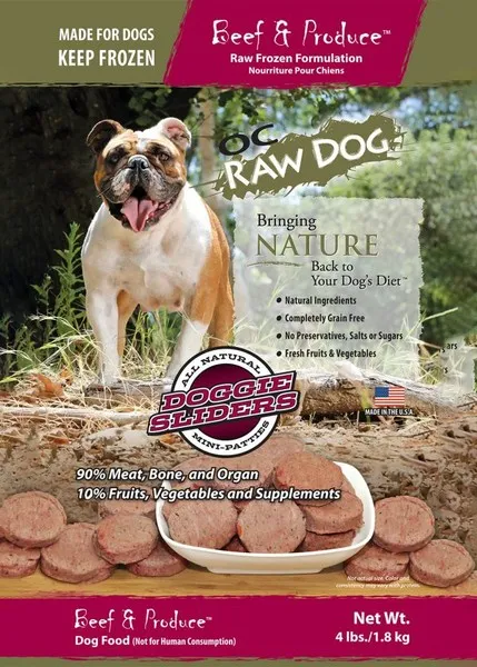 4 Lb OC Raw Beef & Produce Doggie Sliders - Health/First Aid
